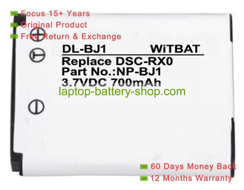 Sony NP-BJ1 3.7V 700mAh original batteries - Click Image to Close