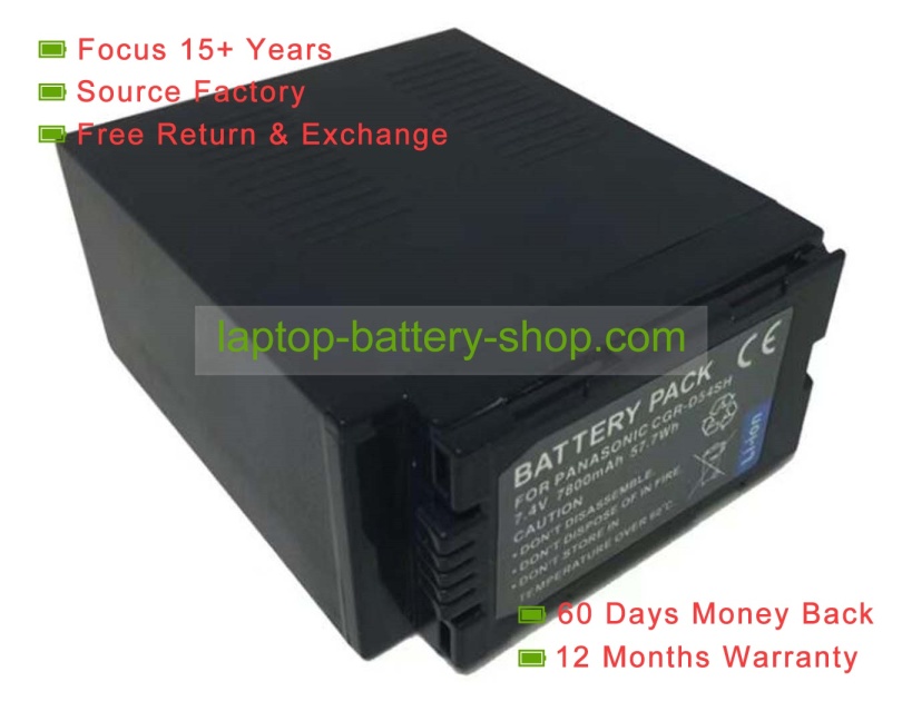 Panasonic VW-VBD40, CGP-D110 7.4V 7800mAh replacement batteries - Click Image to Close