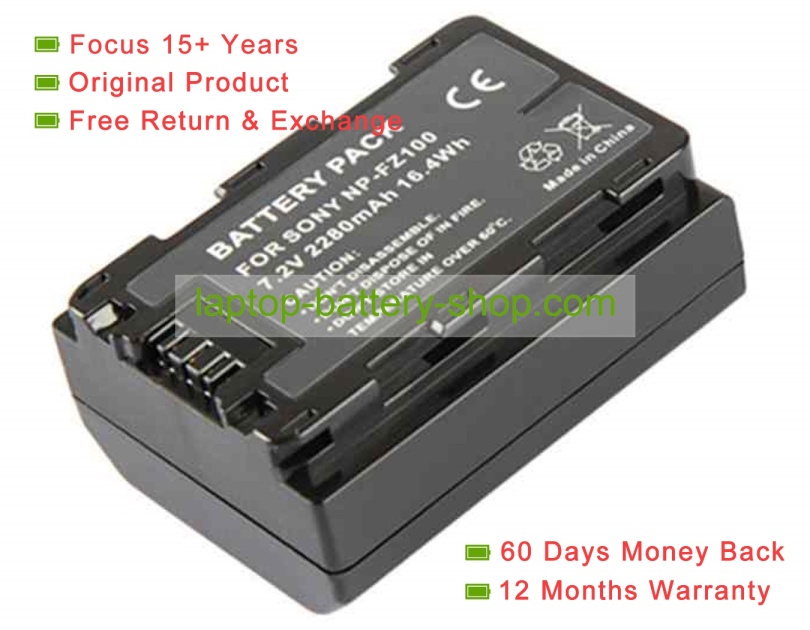 Sony NP-FZ100 7.4V 2280mAh original batteries - Click Image to Close