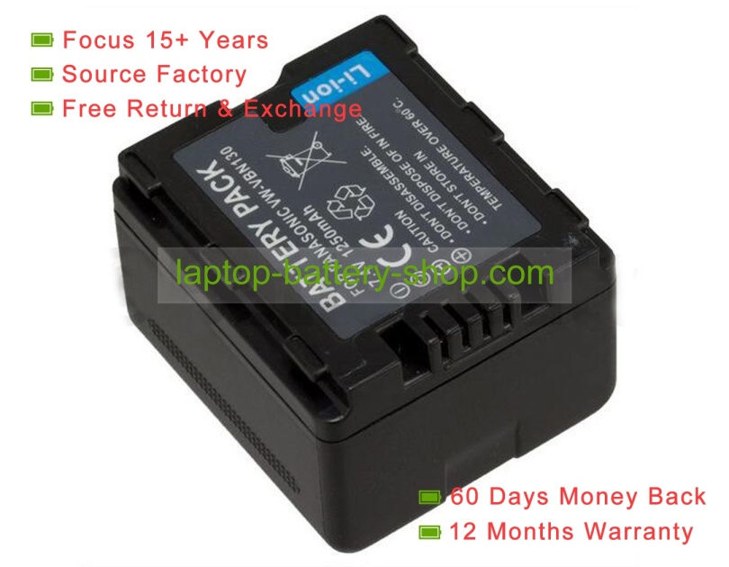 Panasonic VW-VBN130E-K, VW-VBN130-K 7.4V 1050mAh replacement batteries - Click Image to Close