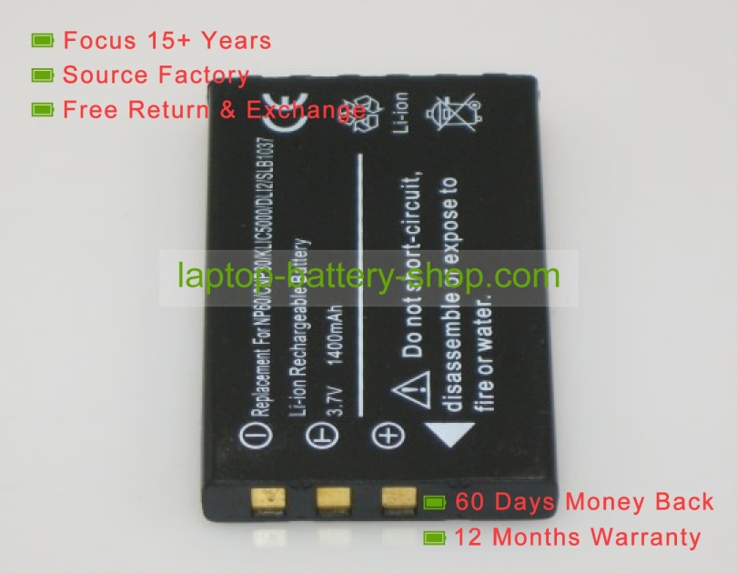 Samsung SLB-1137, SLB-1037 3.7V 1200mAh replacement batteries - Click Image to Close