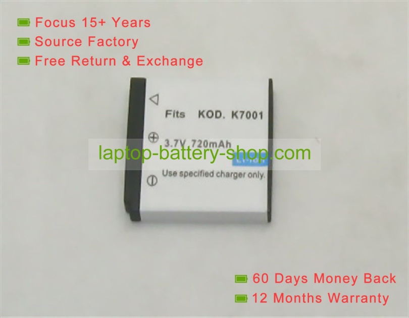 Kodak KLIC-7001, DLI213 3.7V 720mAh replacement batteries - Click Image to Close