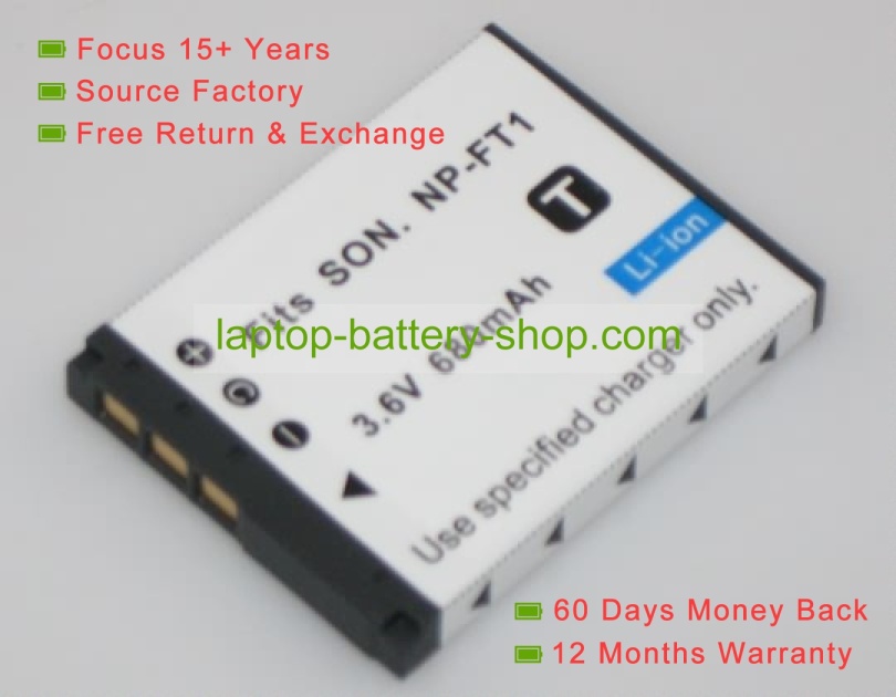 Sony NP-FT1 3.6V 680mAh replacement batteries - Click Image to Close