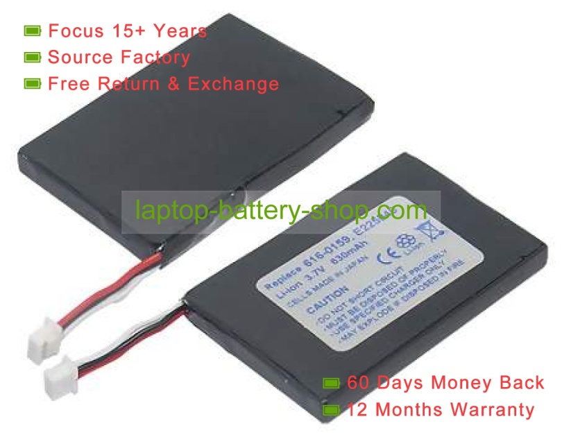 Apple 616-0159, E225846 3.7V 630mAh replacement batteries - Click Image to Close
