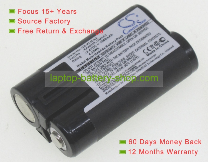 Kodak KAA2HR 2.4V 1800mAh replacement batteries - Click Image to Close