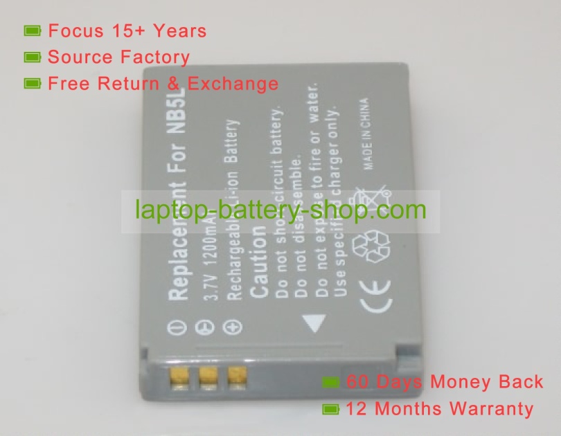 Canon NB-5L 3.7V 1120mAh replacement batteries - Click Image to Close