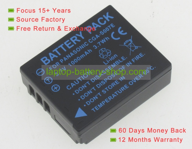 Panasonic CGA-S007, DMW-BCD10 3.7V 1000mAh replacement batteries - Click Image to Close