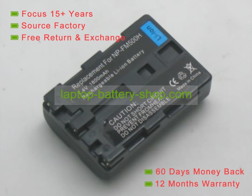 Sony NP-FM500H 7.4V 1600mAh replacement batteries - Click Image to Close