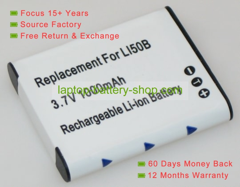 Olympus LI-50B 3.7V 925mAh replacement batteries - Click Image to Close