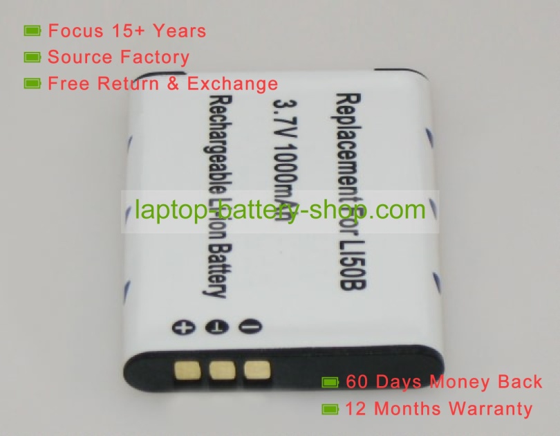 Olympus LI-50B 3.7V 925mAh replacement batteries - Click Image to Close