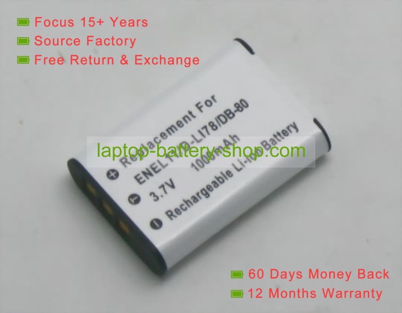 Olympus LI-60B, D-LI78 3.7V 680mAh replacement batteries - Click Image to Close