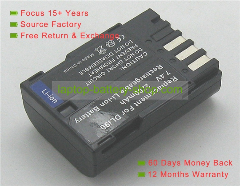 Pentax D-LI90, D-LI90P 7.2V 1860mAh replacement batteries - Click Image to Close