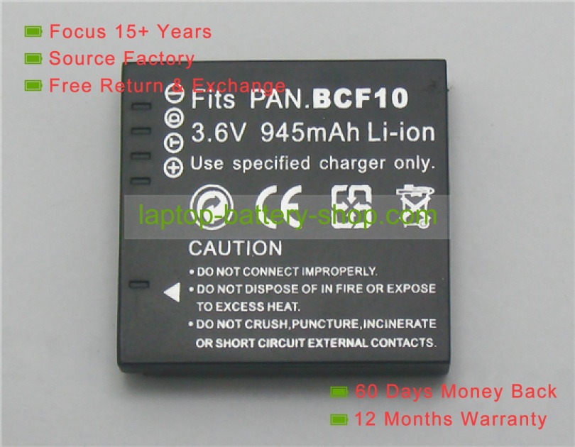 Panasonic DMW-BCF10, DMW-BCF10GK 3.6V 700mAh replacement batteries - Click Image to Close