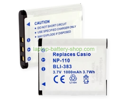 Casio NP-110 3.7V 1000mAh replacement batteries - Click Image to Close