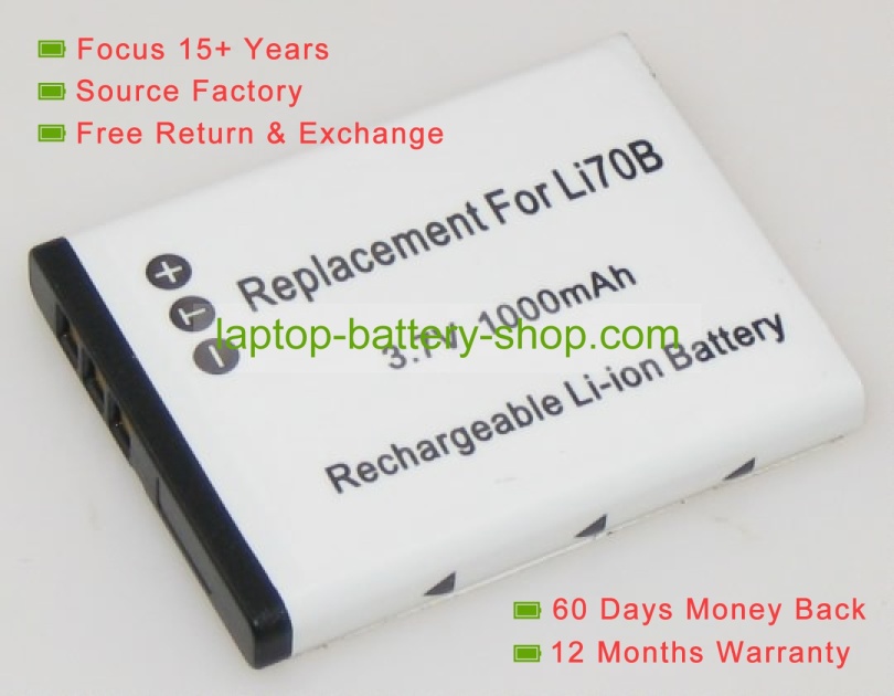 Olympus LI-70B 3.6V 650mAh replacement batteries - Click Image to Close