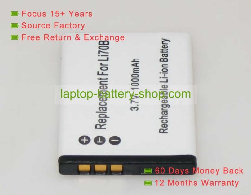 Olympus LI-70B 3.6V 650mAh replacement batteries - Click Image to Close