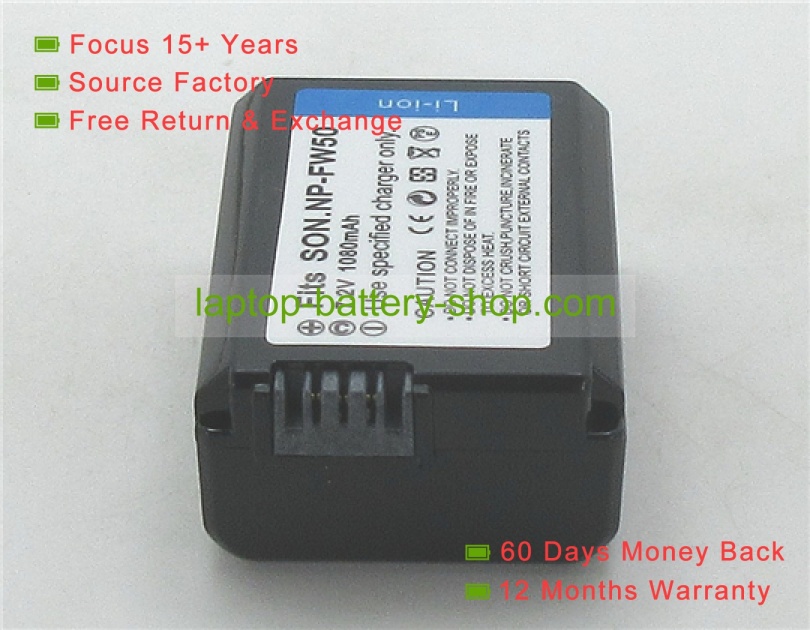 Sony NP-FW50 7.4V 1500mAh replacement batteries - Click Image to Close