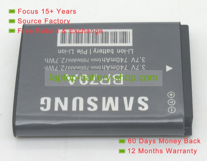 Samsung BP-70A, BP70A 3.7V 1280mAh replacement batteries - Click Image to Close