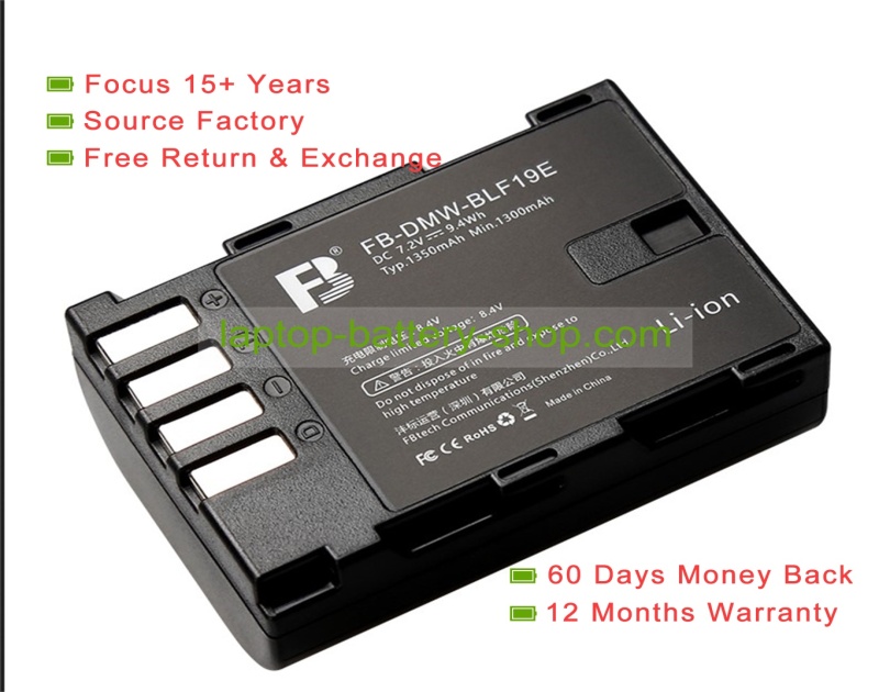 Panasonic DMW-BLF19, DMC-GH3 7.2V 1350mAh replacement batteries - Click Image to Close
