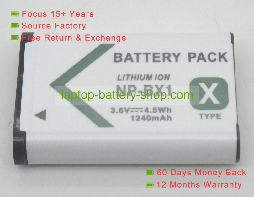 Sony NP-BX1 3.7V/3.6V 1240mAh replacement batteries - Click Image to Close