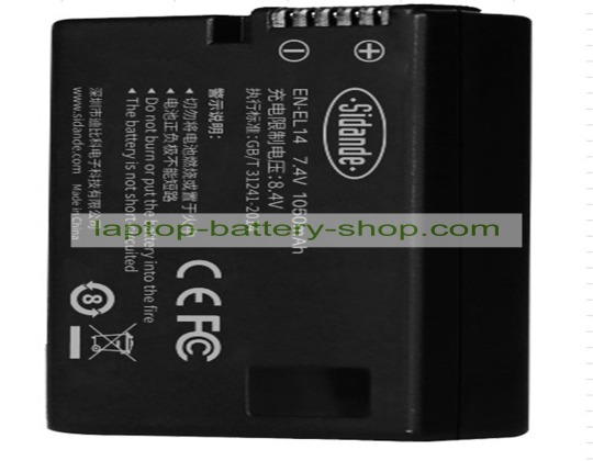 Nikon EN-EL14, EN-EL14A 7.4V 1050mAh replacement batteries - Click Image to Close