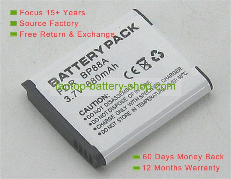 Samsung BP-88A, BP88A 3.7V 880mAh replacement batteries - Click Image to Close