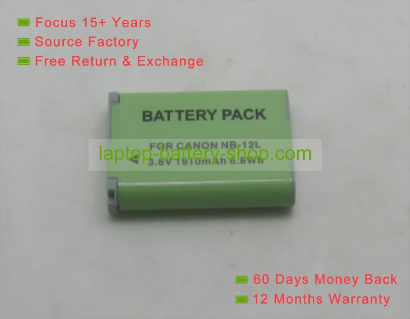 Canon NB-12L 3.6V 1910mAh replacement batteries - Click Image to Close