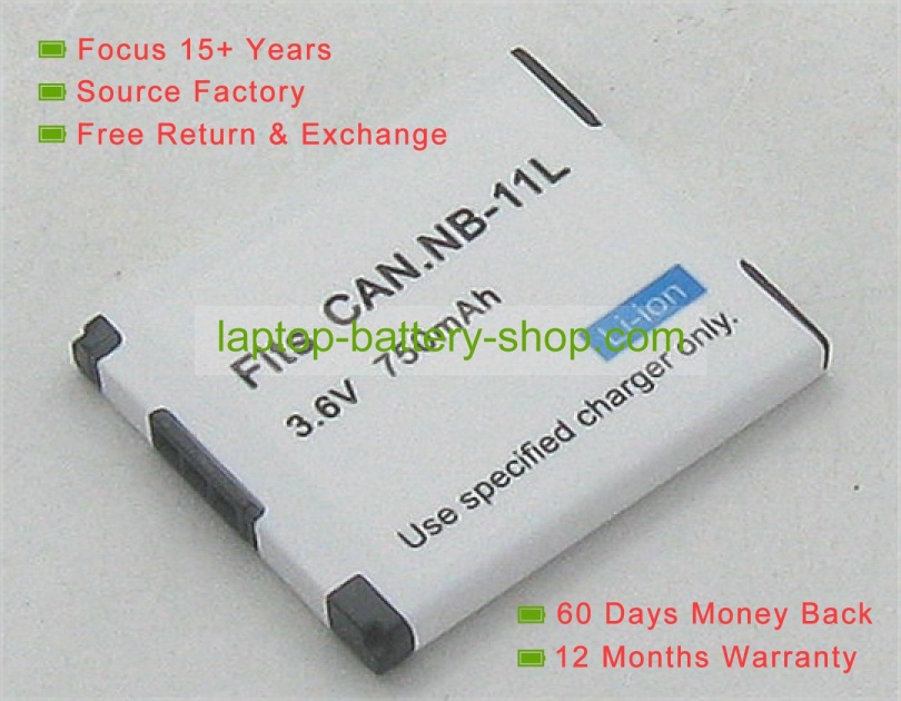 Canon NB-11LH 3.6V 750mAh replacement batteries - Click Image to Close