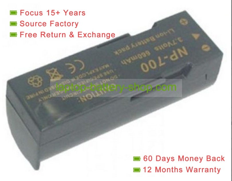 Konica minolta NP-700, D-LI72 3.7V 750mAh replacement batteries - Click Image to Close
