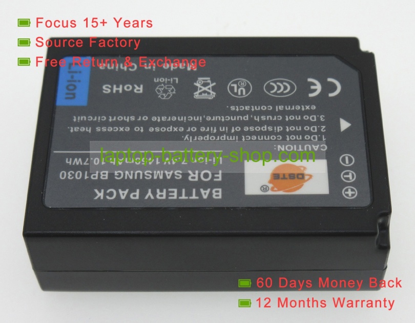 Samsung BP1030, BP1130 7.4V 1450mAh replacement batteries - Click Image to Close