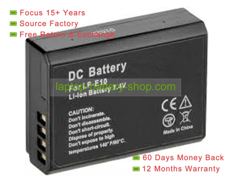 Canon LP-E10 7.4V 1000mAh replacement batteries - Click Image to Close