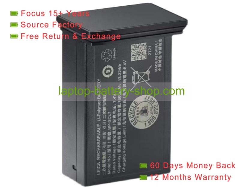 Leica BP-SCL7 7.4V 1800mAh original batteries - Click Image to Close