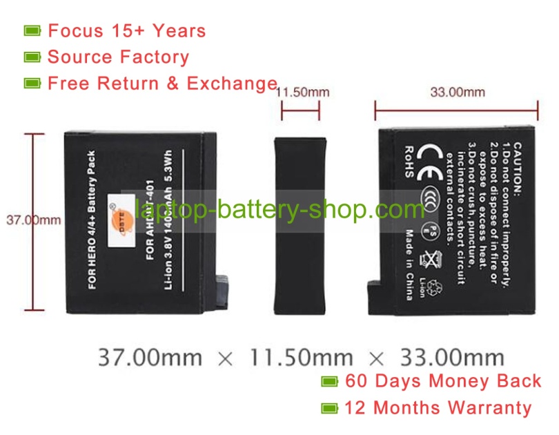Other AHDBT-401 3.8V 1400mAh replacement batteries - Click Image to Close