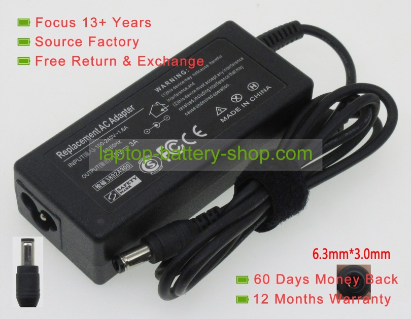 Toshiba PA2450U, PA3241U-1ACA 15V 3A replacement adapters - Click Image to Close