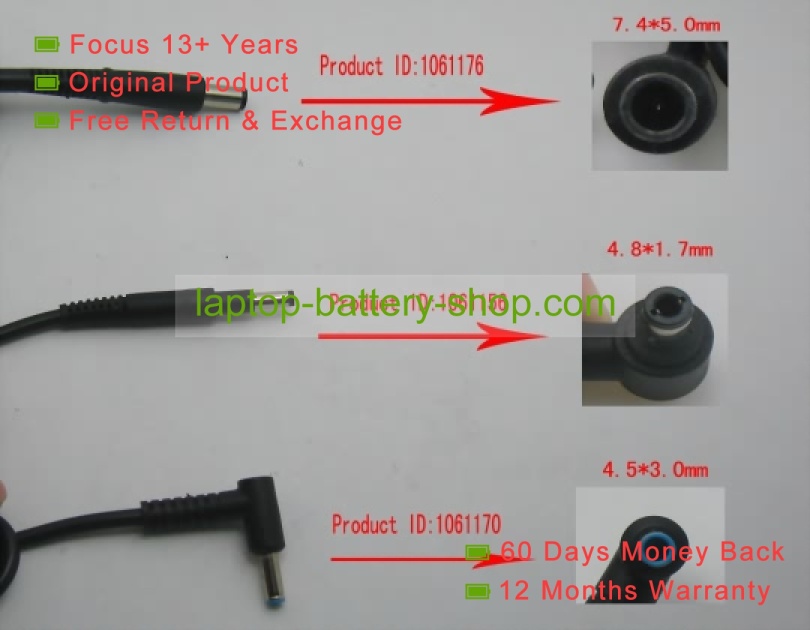 Hp PPP009D, ppp009c 19.5V 3.33A original adapters - Click Image to Close