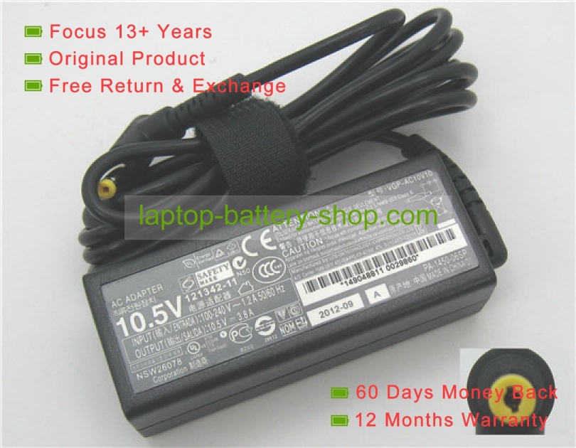 Sony VGP-AC10V10, PA-1450-06SP 10.5V 3.8A original adapters - Click Image to Close