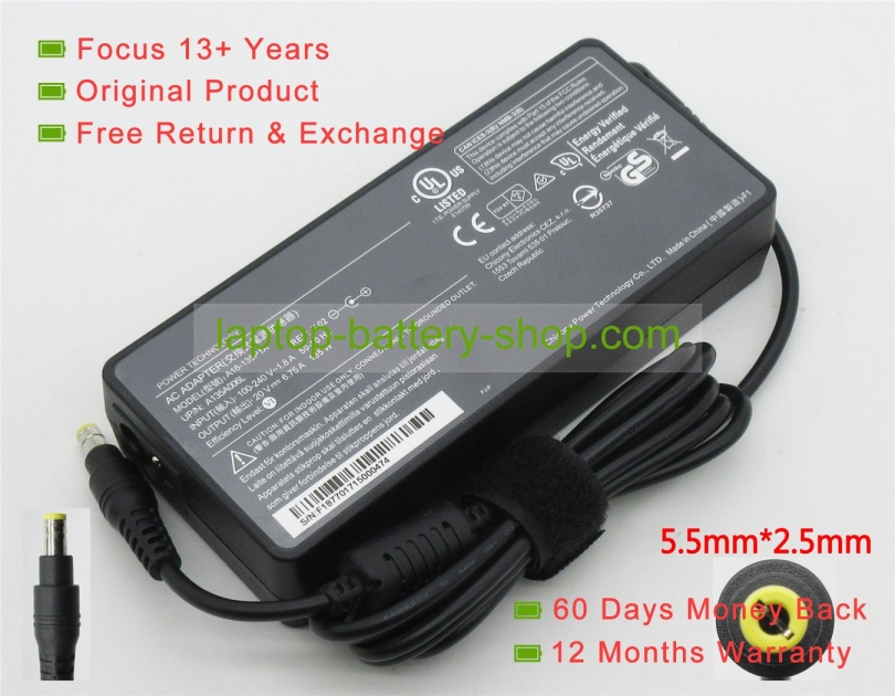 Chicony A16-135P1A, A135A006L 20V 6.75A original adapters - Click Image to Close