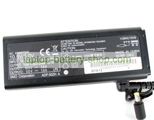 Vaio ADP-50ZH A, VJ8AC10V9 10.5/5.0V 3.8/1.0A replacement adapters - Click Image to Close