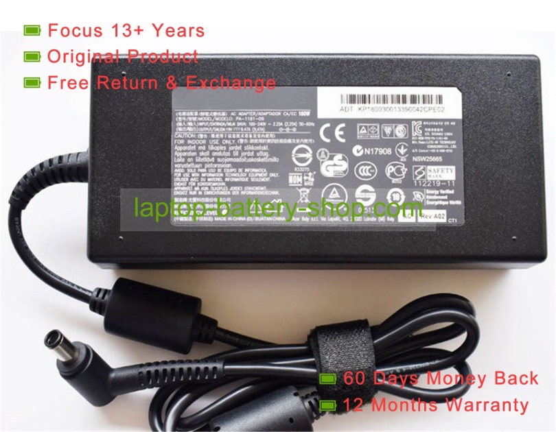 Acer PA-1181-09, 19V 9.47A original adapters - Click Image to Close