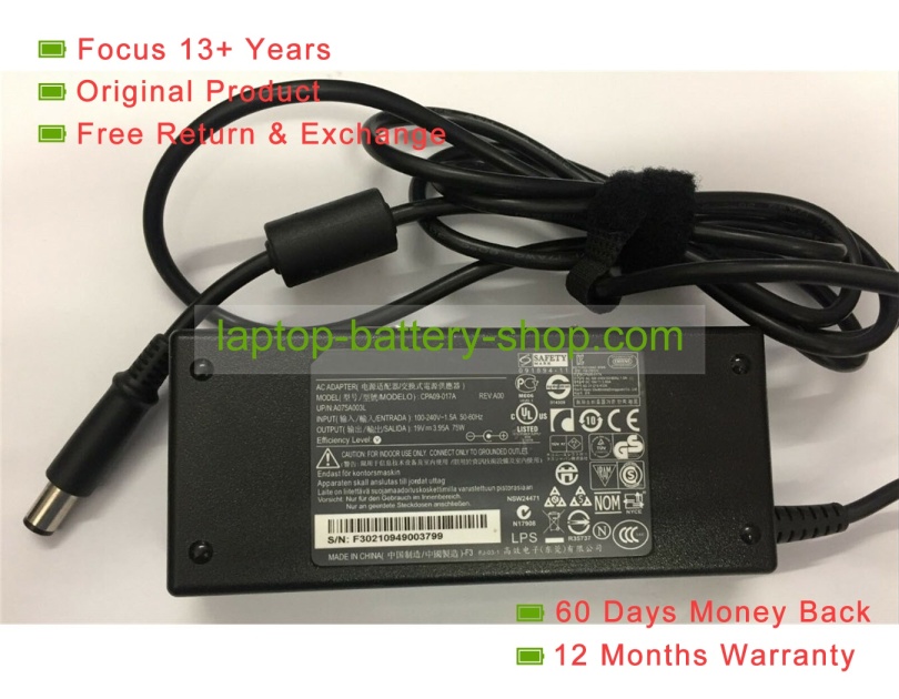 Chicony W2J36, CPA09-017A 19V 3.95A original adapters - Click Image to Close