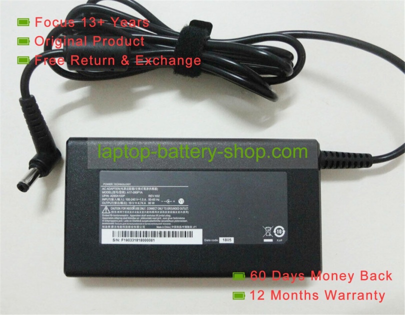 Msi A090A100P, A17-090P1A 19V 4.74A original adapters - Click Image to Close