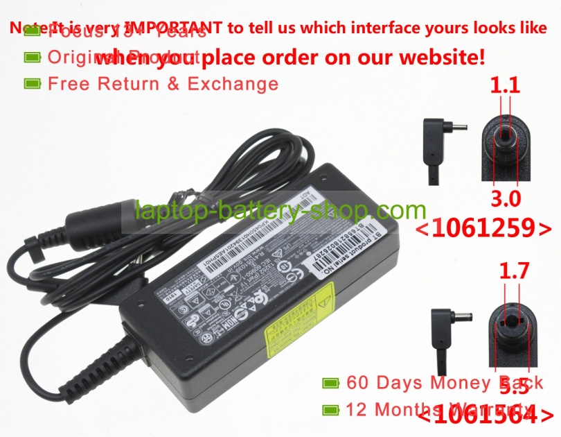 Acer PA-1450-26, A13-045N2A 19V 2.37A original adapters - Click Image to Close