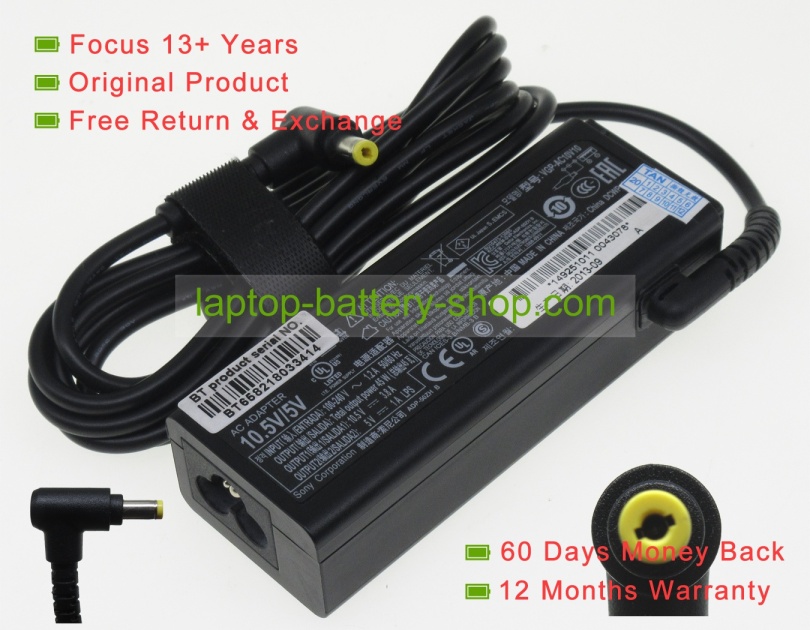 Sony ADP-50ZH B, VGP-AC10V9 10.5V/5V 3.8A/1A original adapters - Click Image to Close