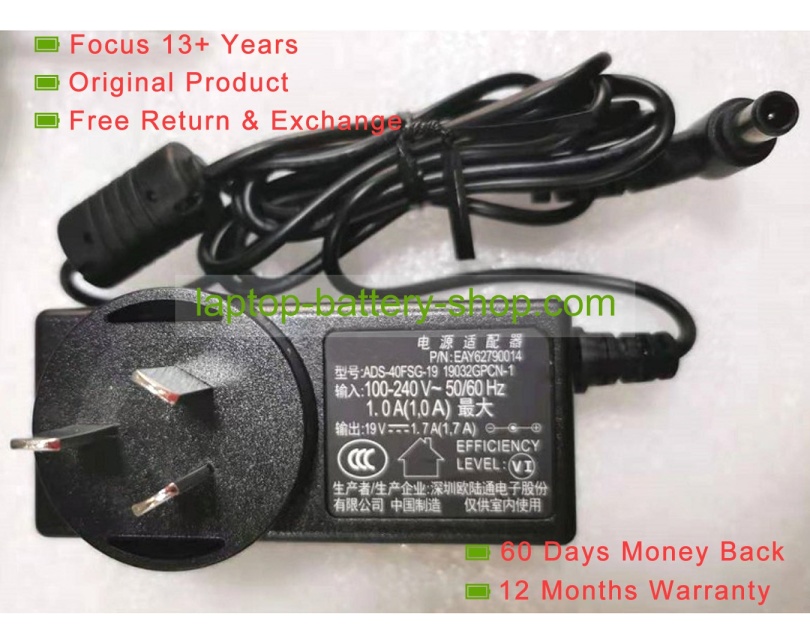 Lg ADS-40SG-19-3, ADS-40SG-19-3-19032G 19V 1.7A original adapters - Click Image to Close