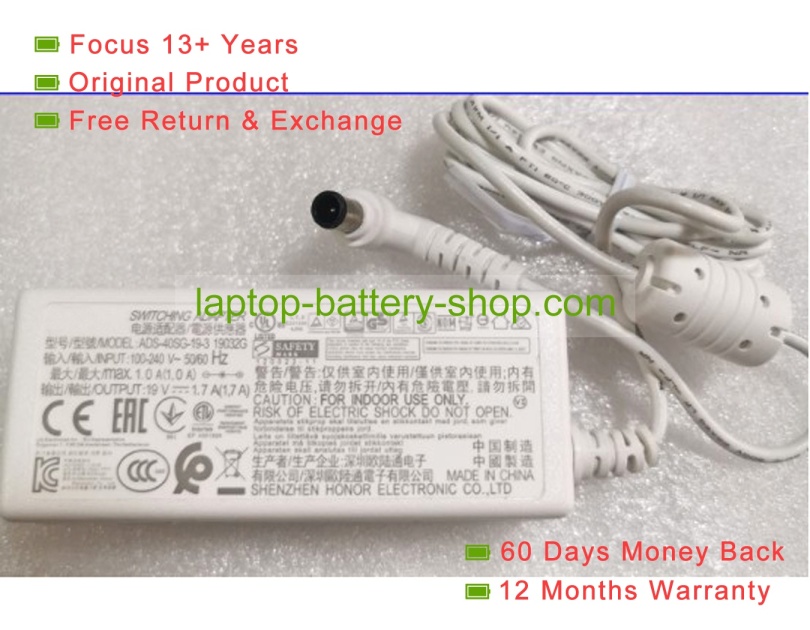 Lg ADS-40FSG-19, 19032GPCN-1 19V 1.7A original adapters - Click Image to Close