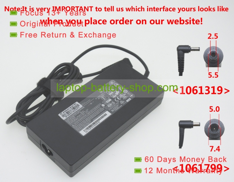 Chicony A15-150P1A, A150A004L 19V 7.89A original adapters - Click Image to Close