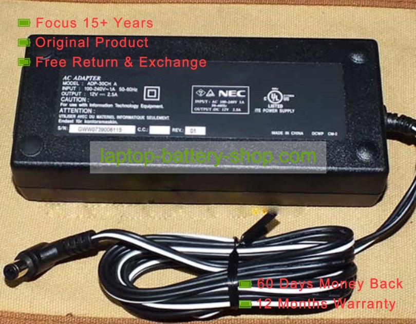 Nec ADP-30CH A 12V 2.5A original adapters - Click Image to Close