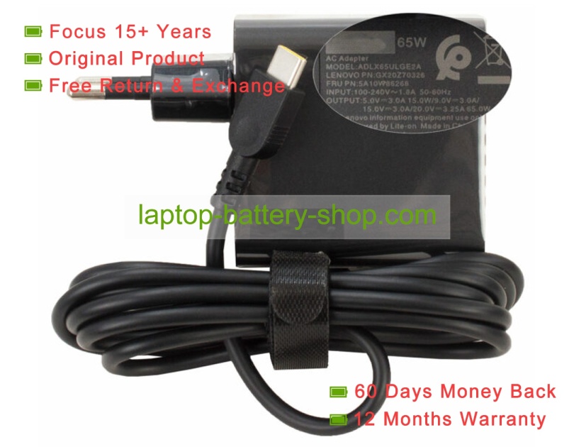 Lenovo ADLX65ULGE2A, GX20Z70326 20V 3.25A original adapters - Click Image to Close