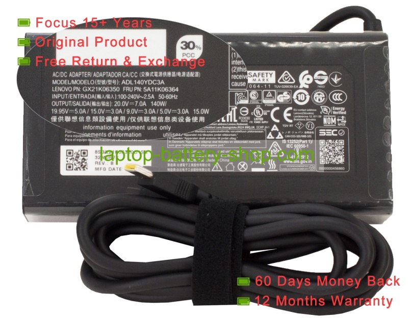 Lenovo GX21K06350, ADL140YDC3A 20V 140A original adapters - Click Image to Close