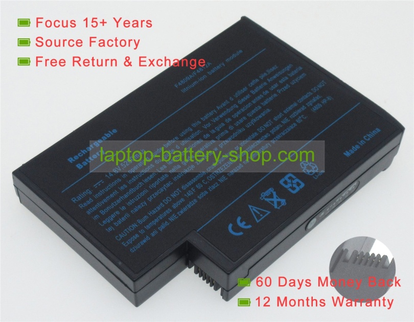 Hp F4809A, F4812A 14.8V 4400mAh batteries - Click Image to Close